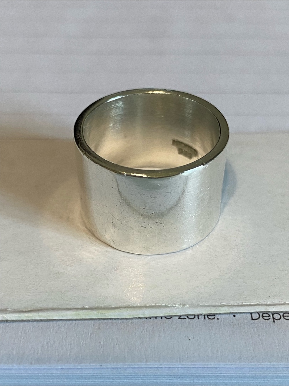 Vintage Mexico 925 Sterling Silver Wide Cigar Band Ring Size 7 - Picture 2 of 4